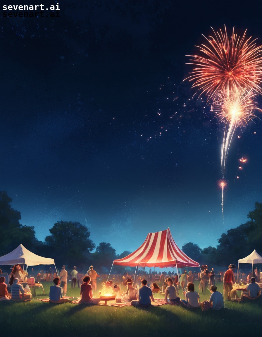 fourth of july, fireworks, celebration, american culture, picnic., usa