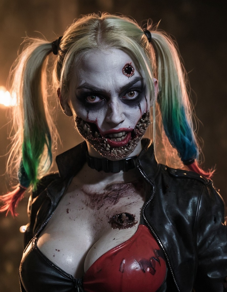 zombie, harley quinn, dc comics, undead, superhero, comic book character