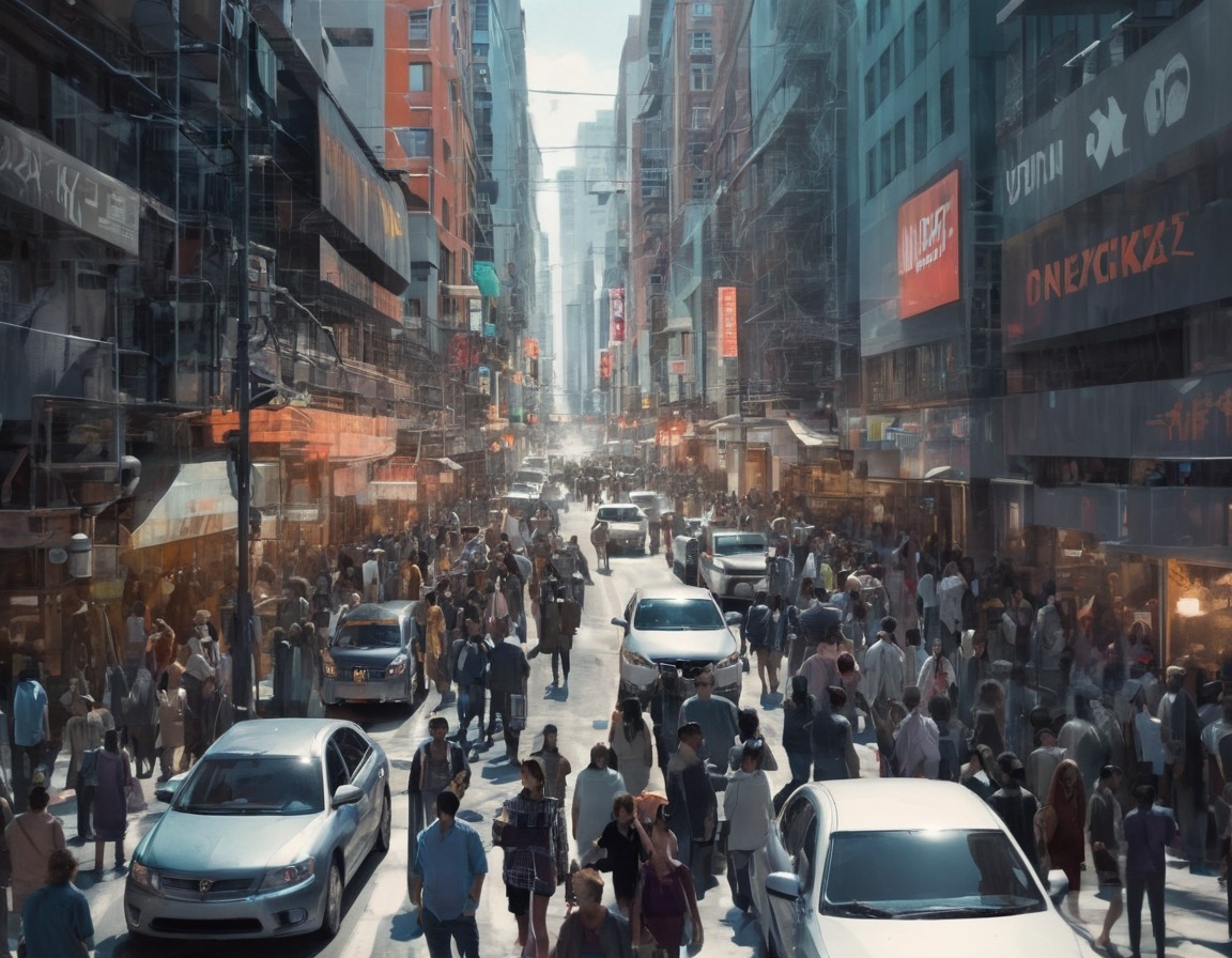 city, artificial intelligence, urban life, technology, crowd, ai world