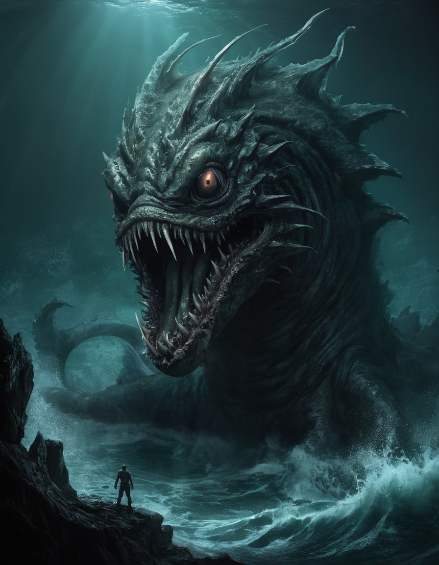 lusca, sea monster, mythology, caribbean folklore, terrifying creature, marine legend