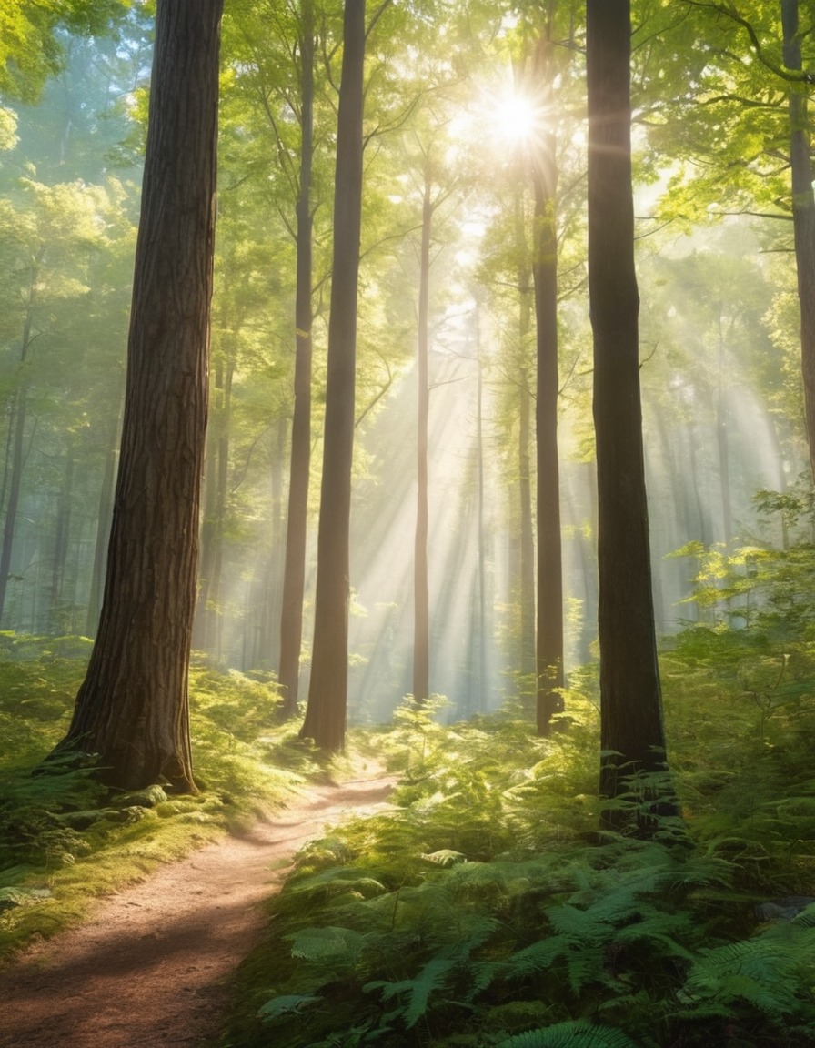 nature, forest, trees, sunlight