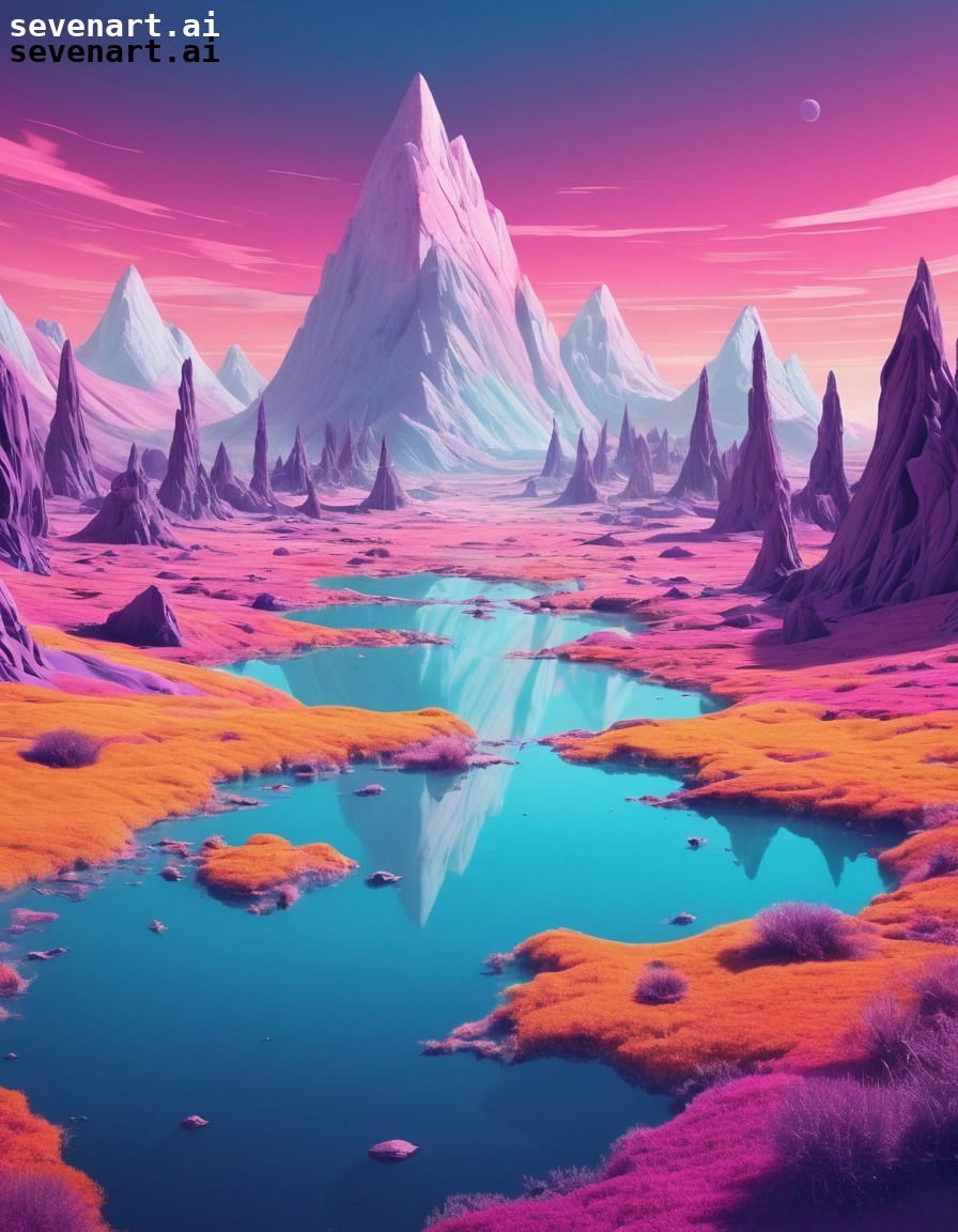 surreal, landscape, colors, distortion, hallucination