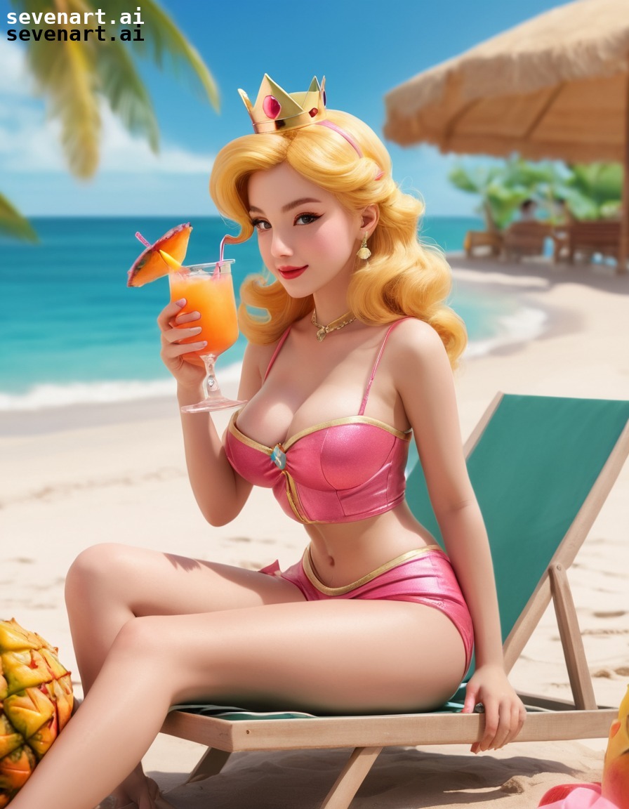 beach, vacation, relaxation, princess, drink, bikini, games, girls from games