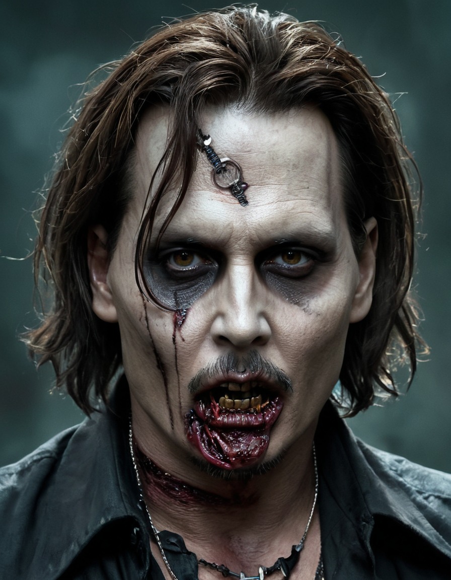 johnny depp, zombie, horror, art, celebrity, celebrities