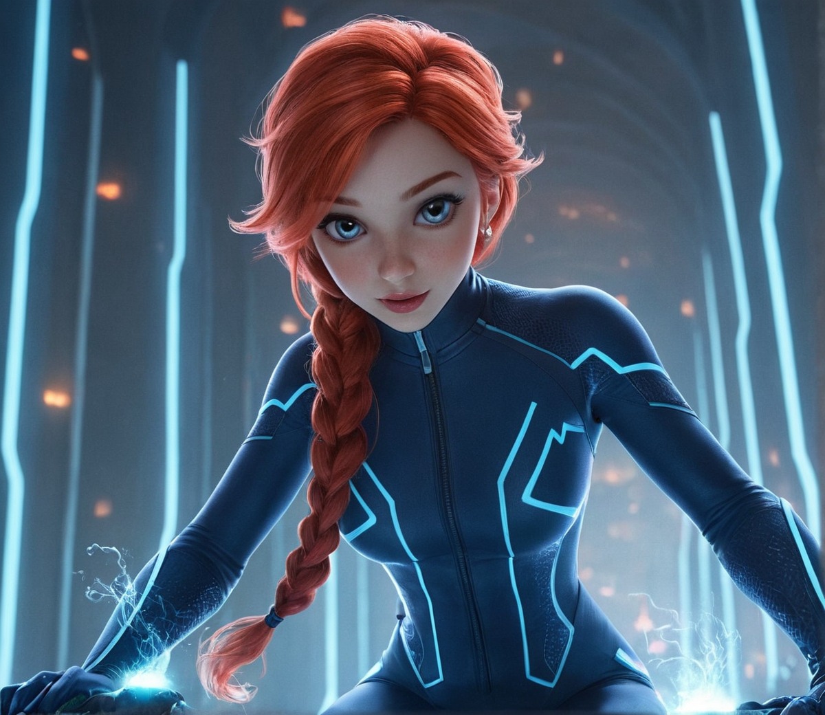 fanart, disney, tron, annafrozen, annaarendelle