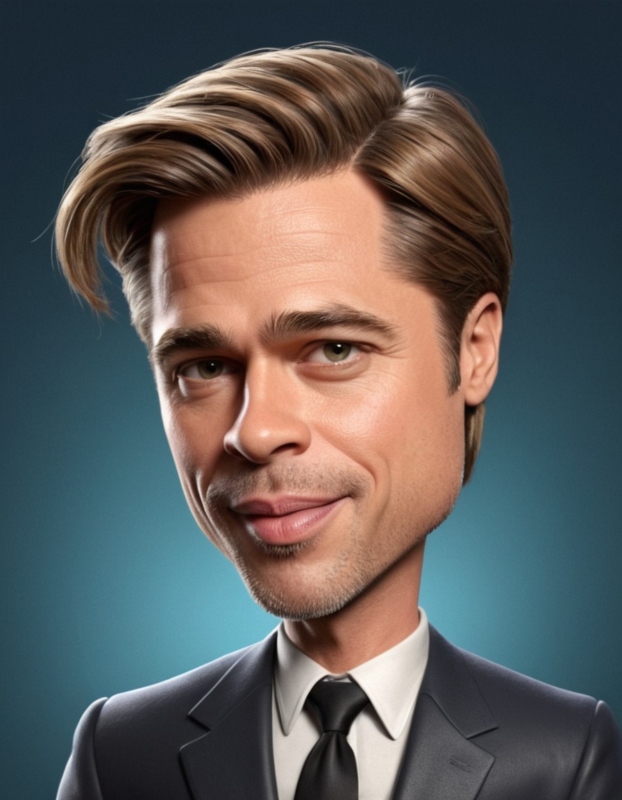 brad pitt, celebrity, caricature, comedy, humor, satire