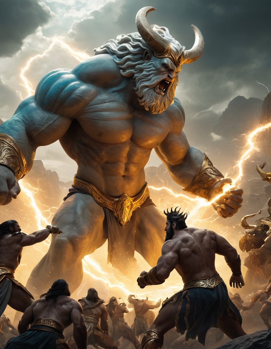 zeus, epic, fight scene, monsters