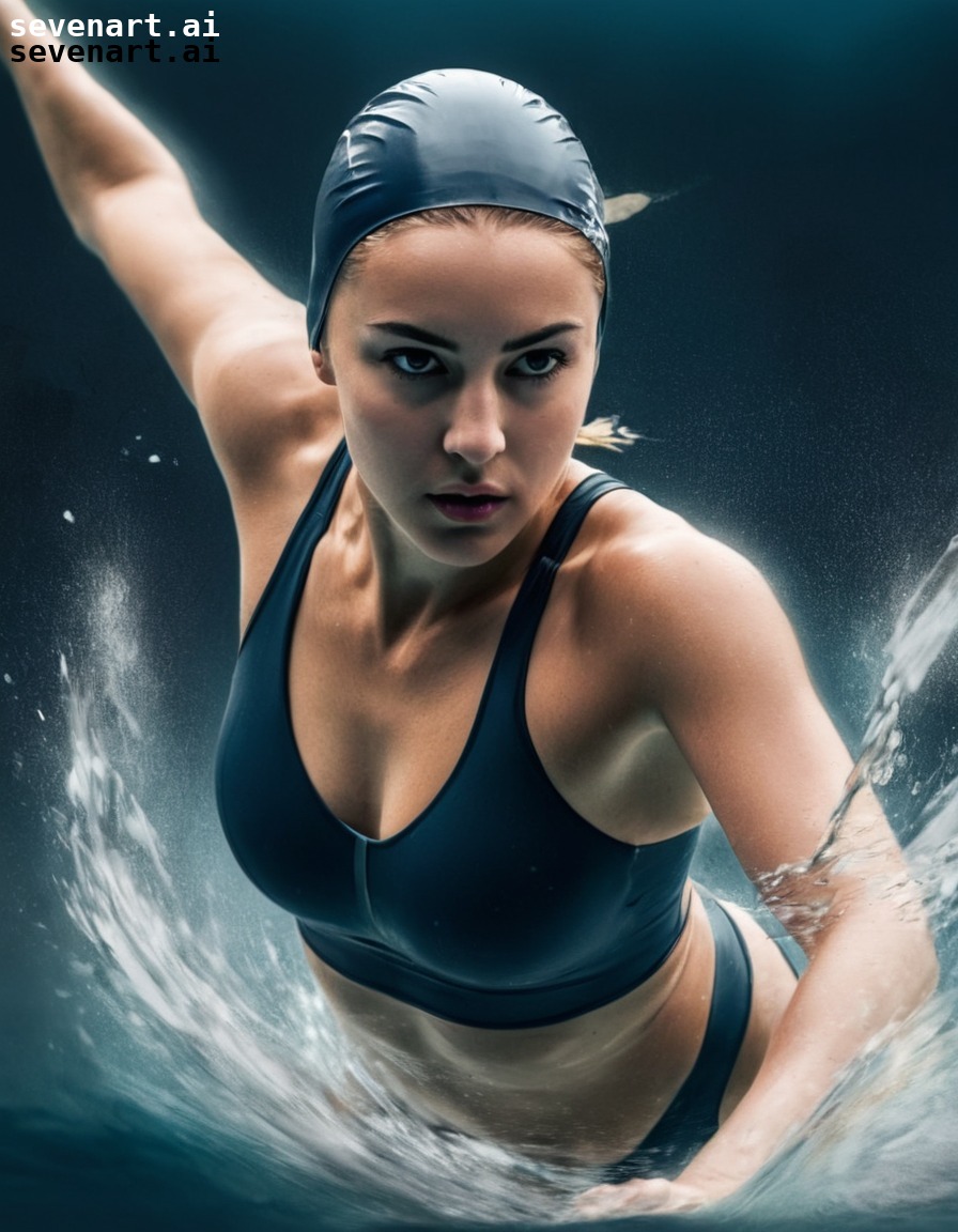 swimmer, female, focused, concentration, water, woman sport, sport