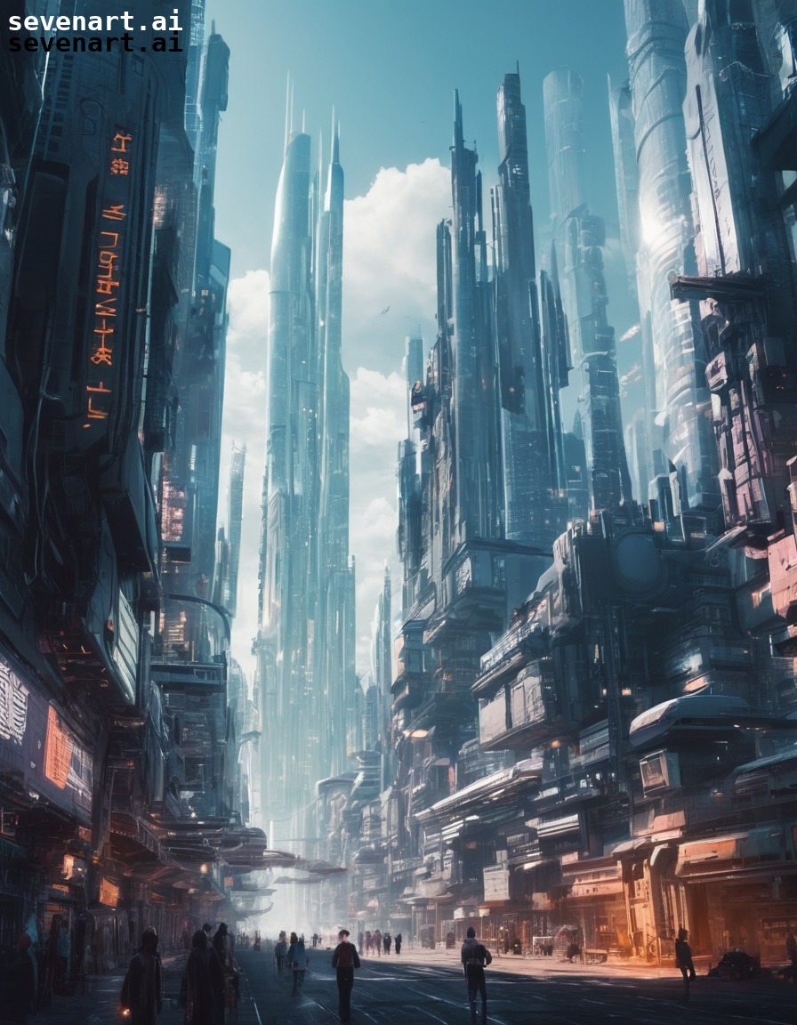 futuristic, cityscape, artificial intelligence, algorithm, reconstruction, ai world