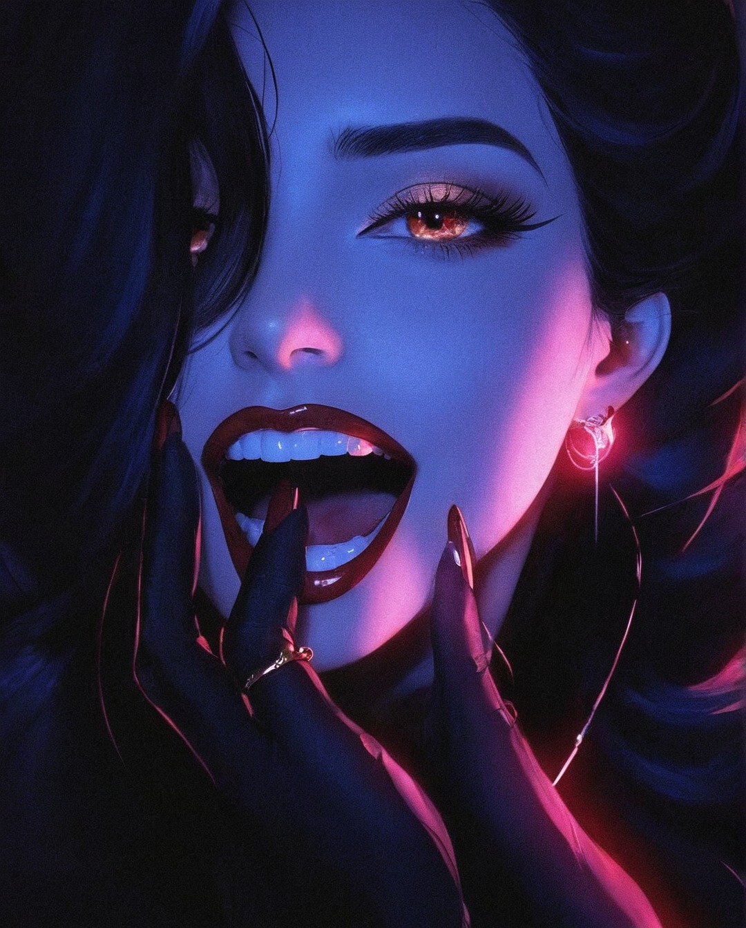 fullmetal alchemist, lust, art, purple, anime, sexy, pink, neon, aesthetic