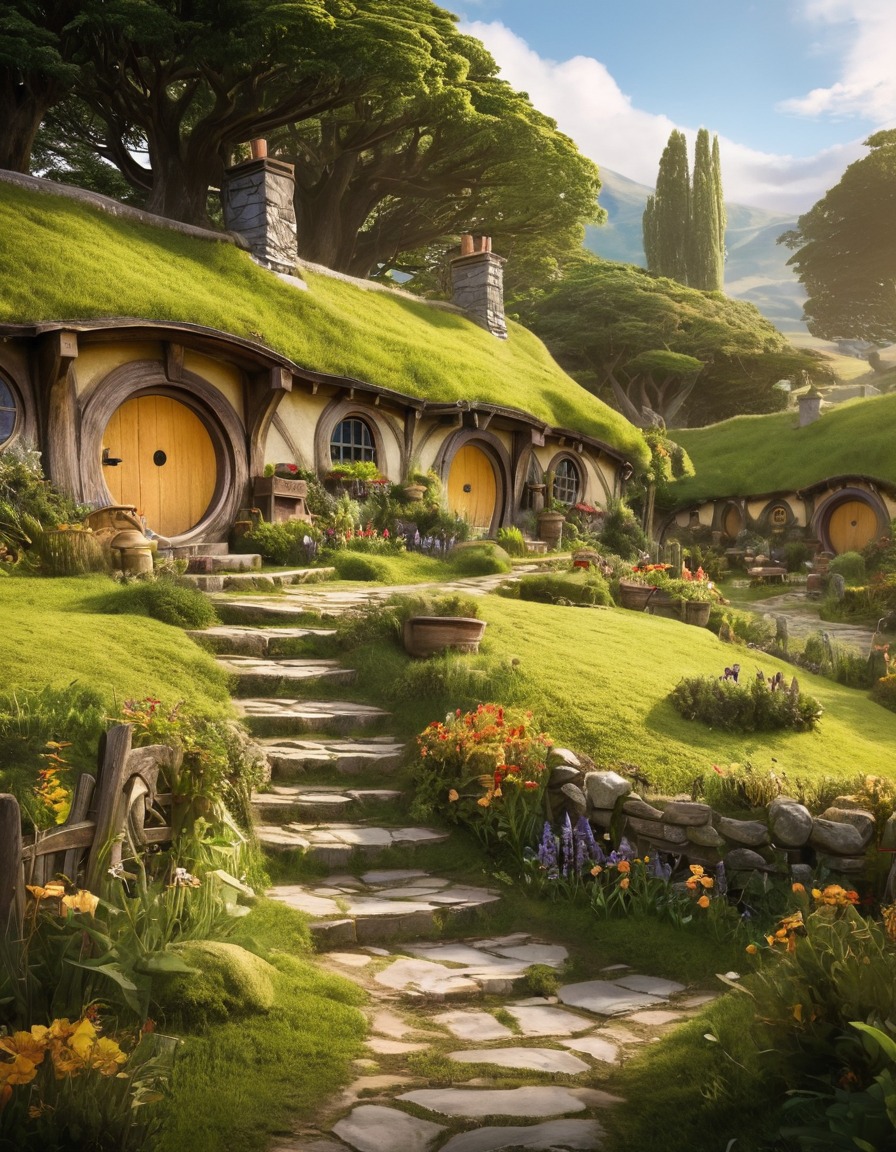 fantasy, village, hobbit, idyllic, nature, john tolkien, tolkien