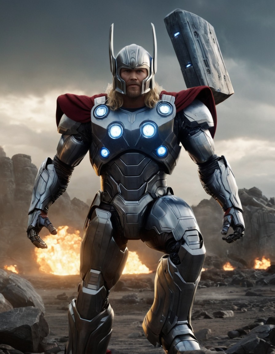 thor, robot, marvel, fiction, superhero, avengers