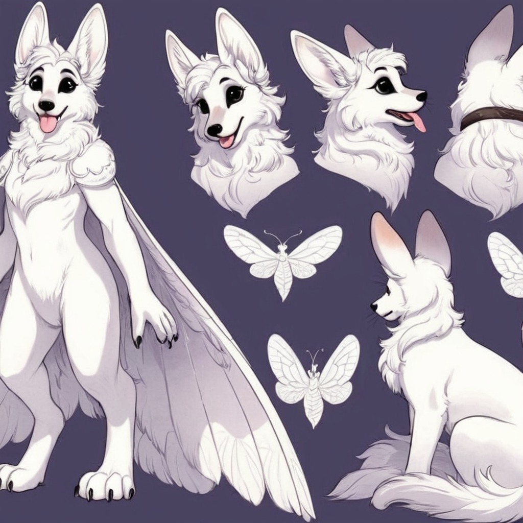 adoptable, referencesheet, hybrid, adoptablesopen, sale, canine, fluffy, digitalart, characterdesign, dog, originalcharacter