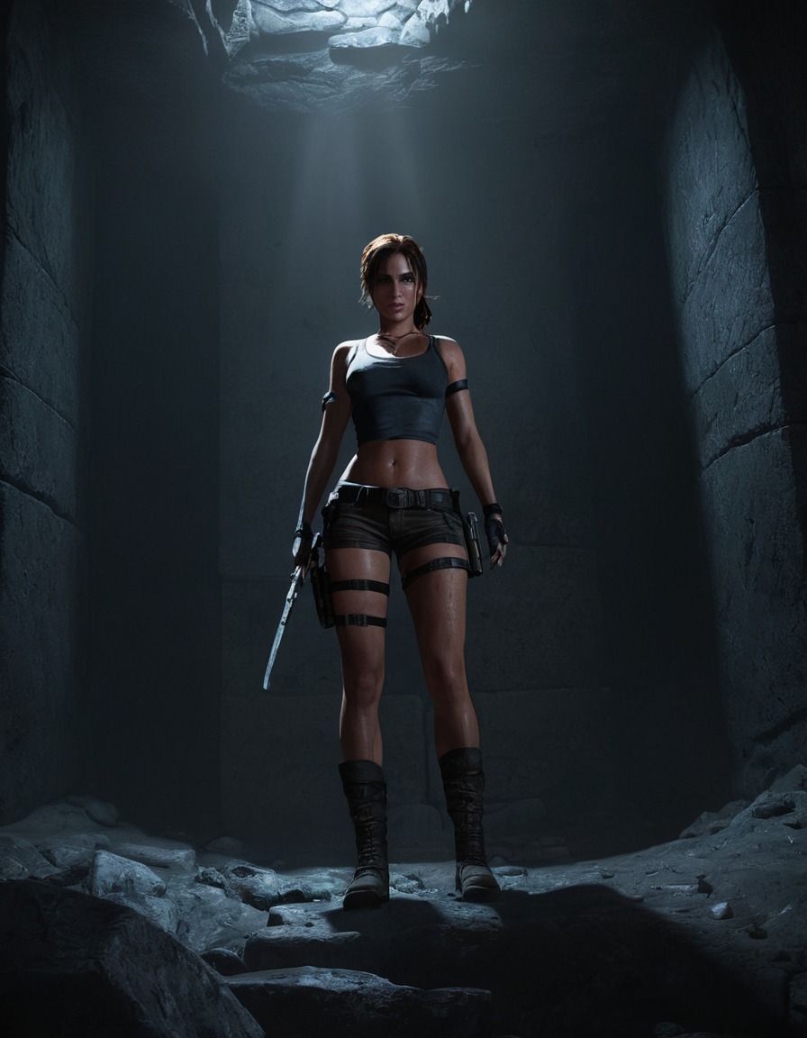 lara croft, tomb raider, shadows, adventure, mystery, games, dark