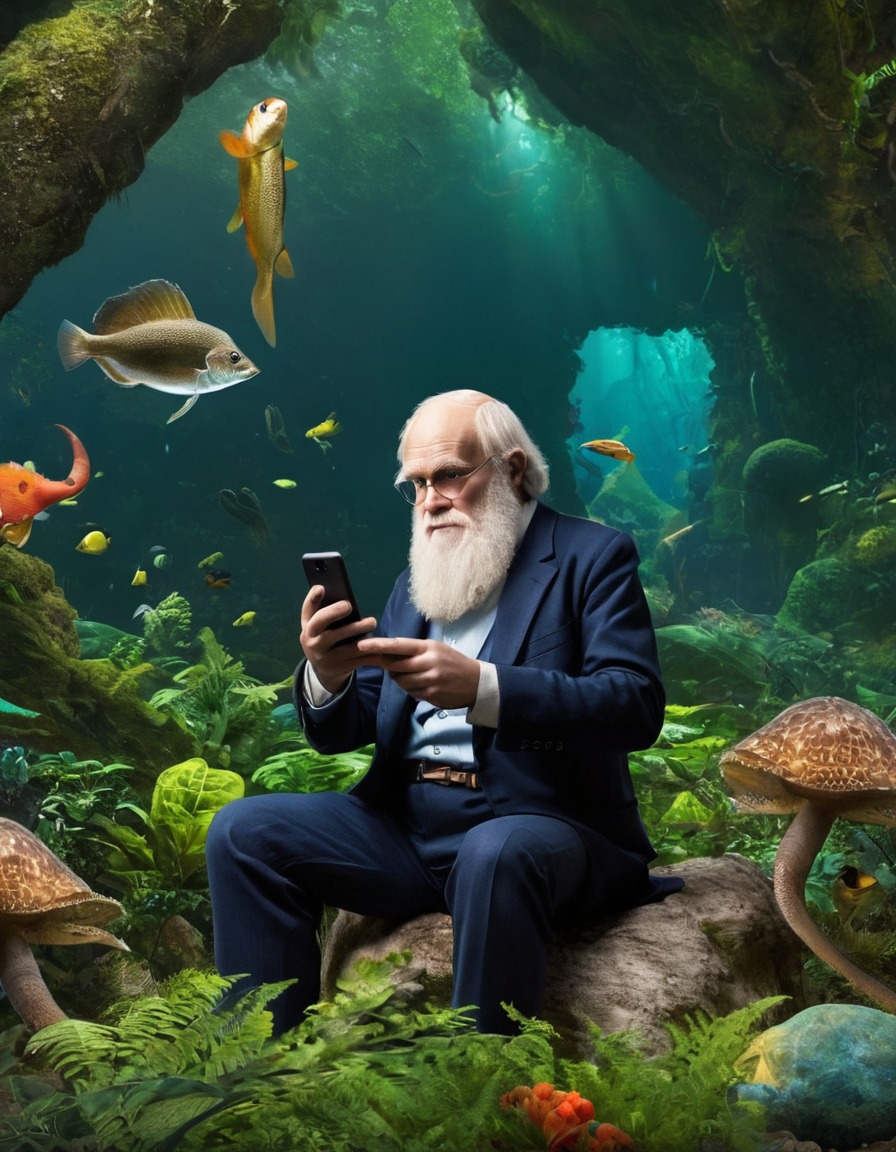 charles darwin, smartphone, research, biodiversity, virtual reality