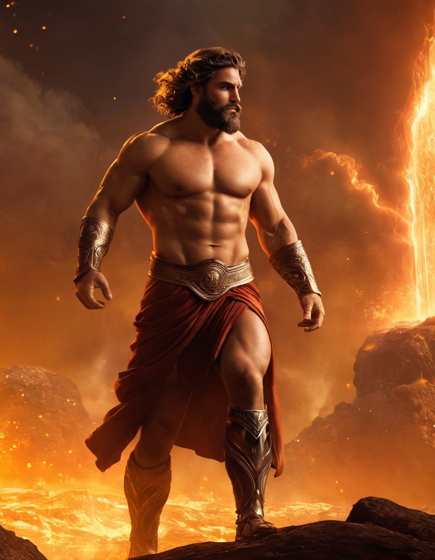 hephaestus, greek mythology, gods, forge, mythological scene, mythological epic