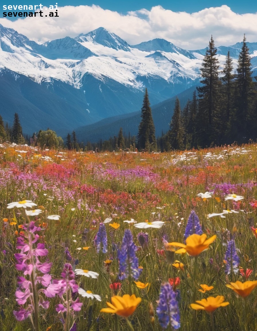 nature, landscape, wildflowers, mountains, scenic