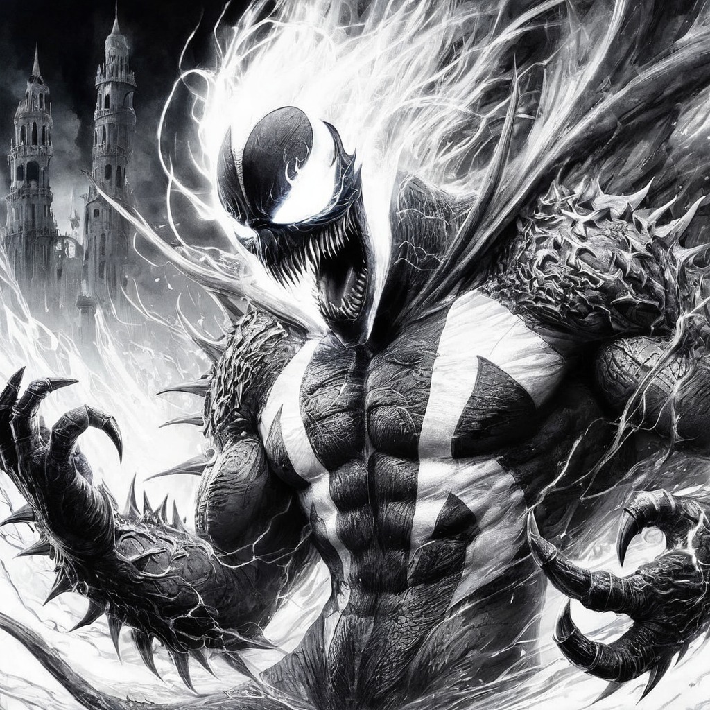 fanart, spiderman, venom, digitalart, characterdesign, horror, monster, superhero, doodleday