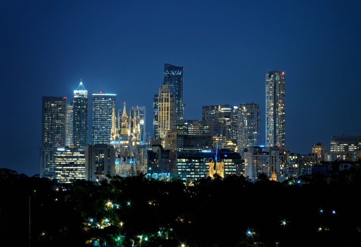 houston, night, city, texas, 1990s, 90s, 90's