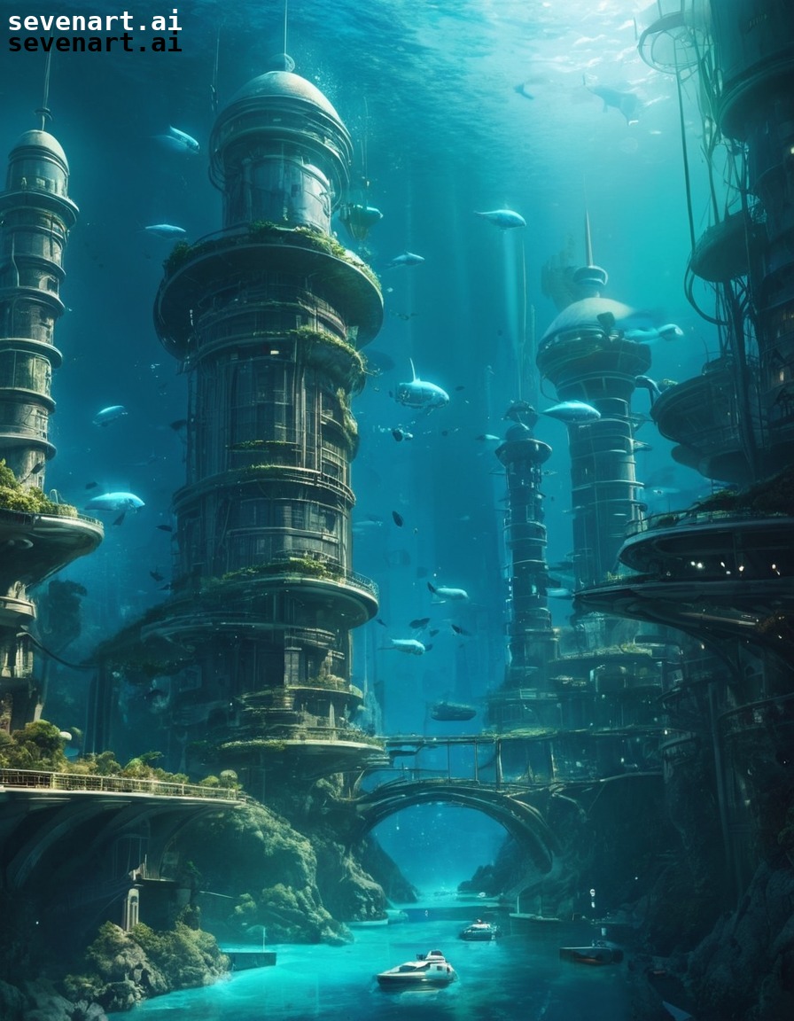 futuristic, underwater, city, renewable energy, design, future