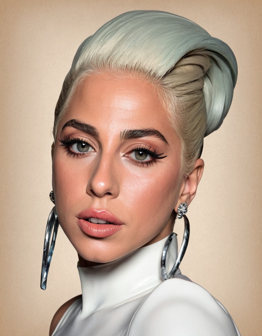 lady gaga, singer, artist, portrait, painting, famous person