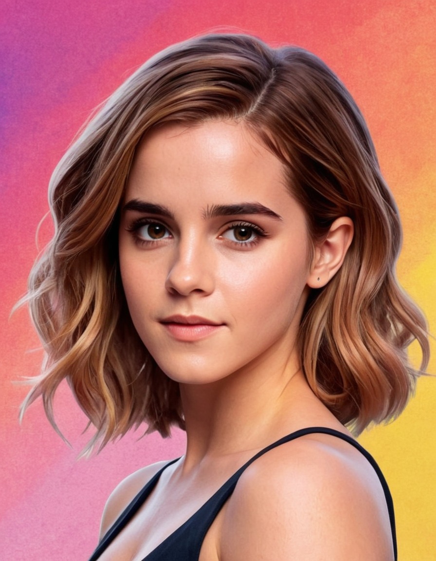 emma watson, actress, impressionism, art, colorful, dreamy