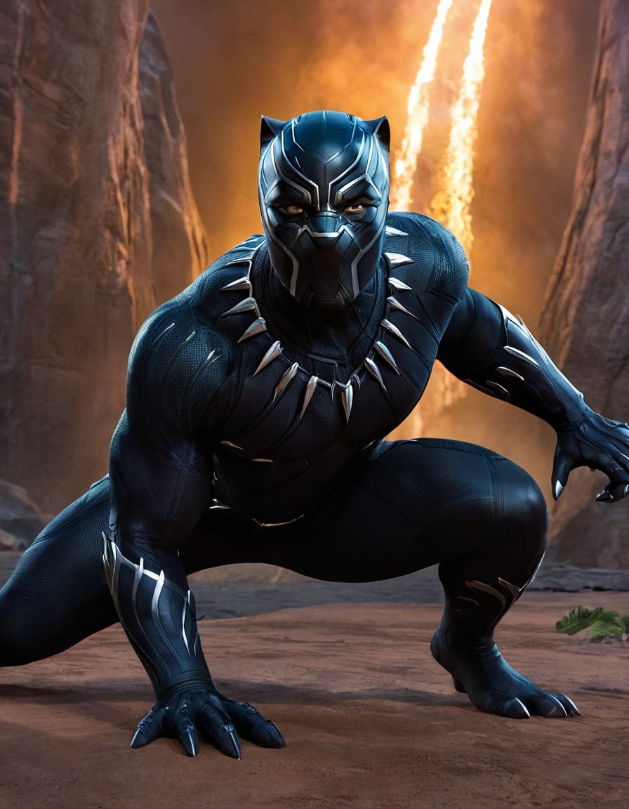 black panther, 2018, movie scene, beautiful, fictional, wakanda, marvel