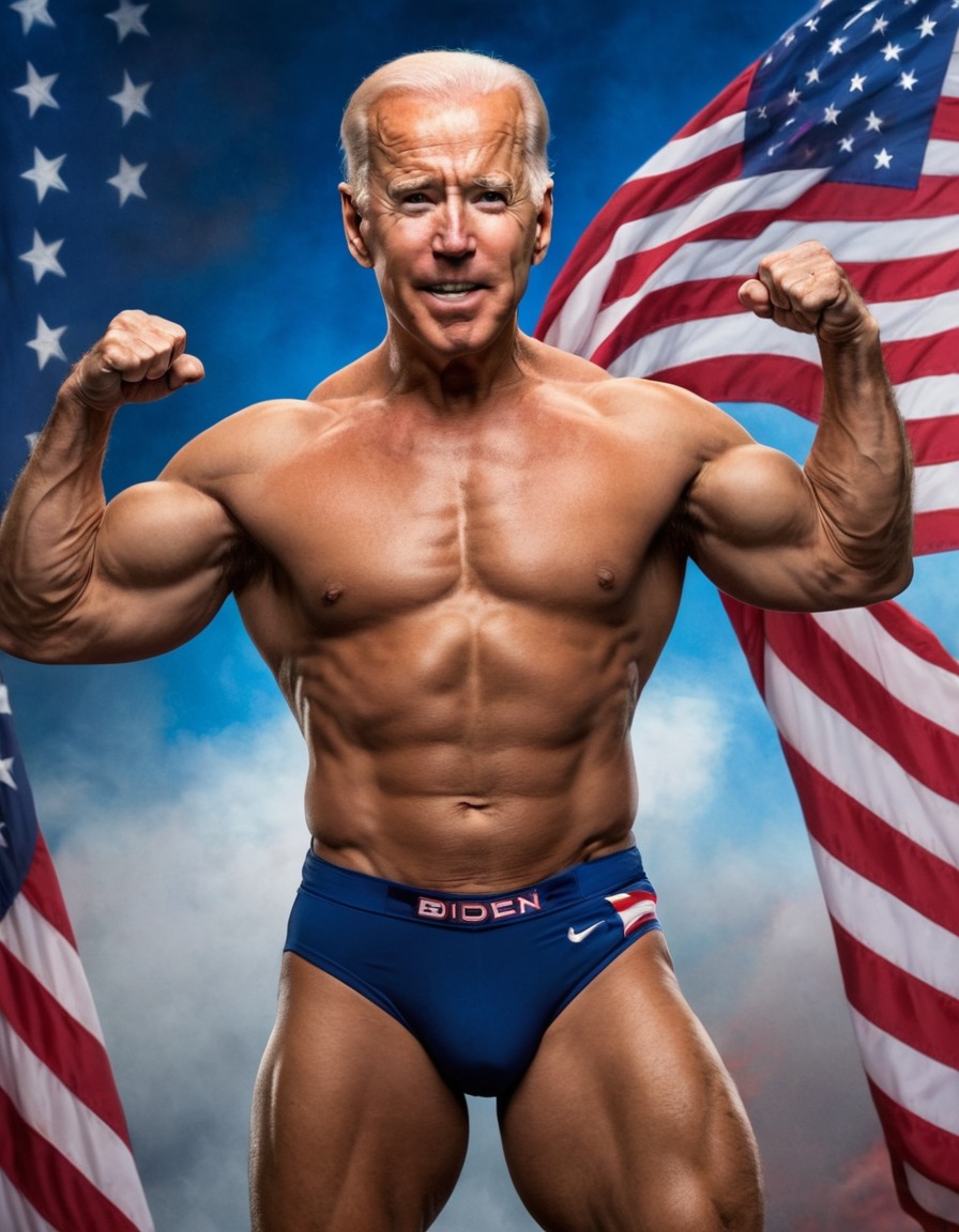 joe biden, bodybuilding, american flag, politics