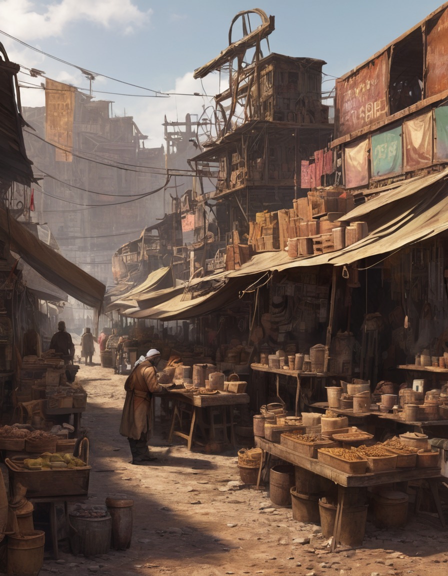 marketplace, trader, wares, rusty, ramshackle, fallout, games, tv shows