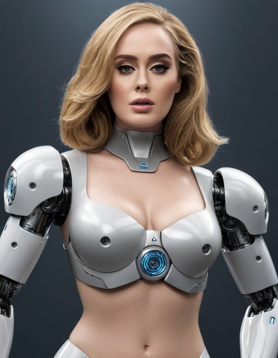 robot, adele, music, artificial intelligence, technology, celebrity, futuristic