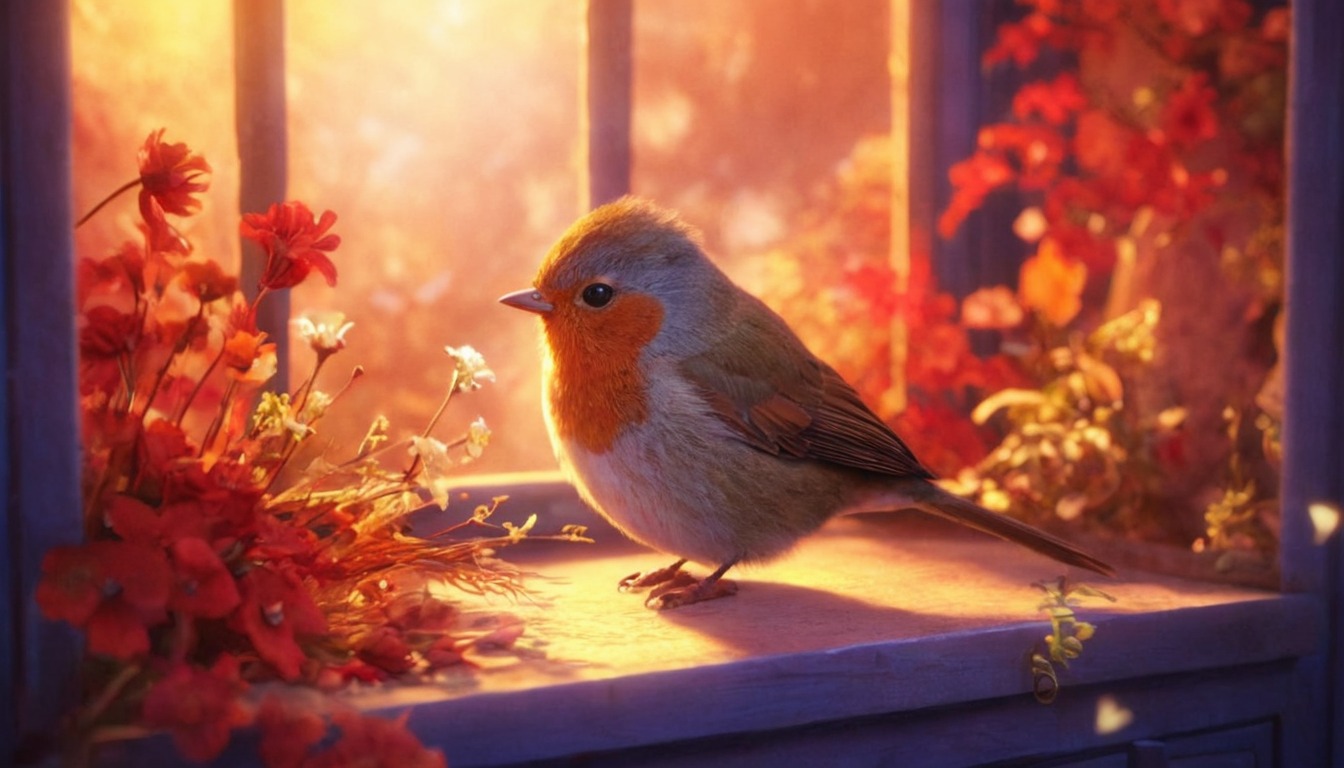 bird, autumn, cute, robin, sweet