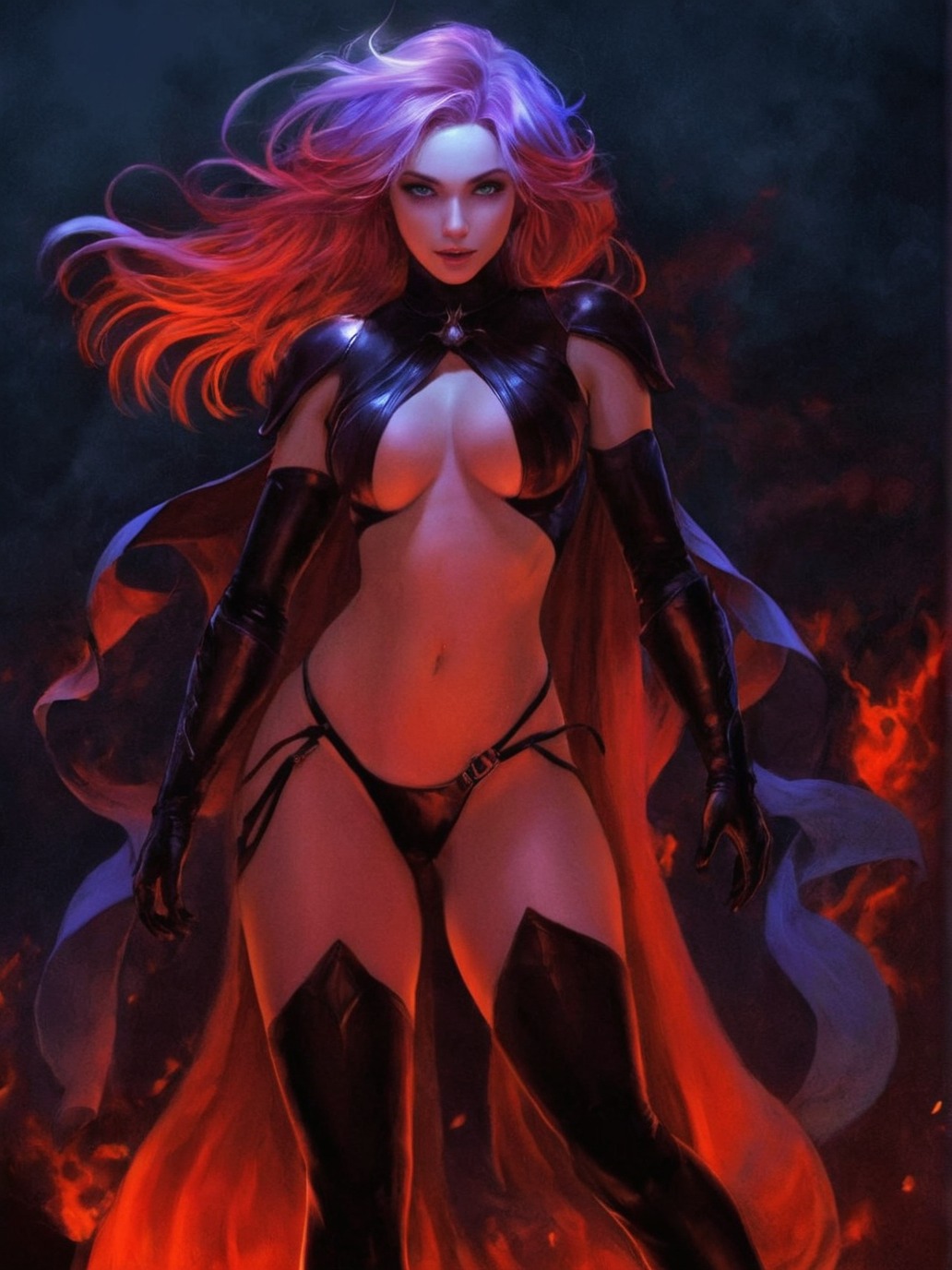 goblin queen, madeline pryor, jean grey, x-men, art, purple, sexy, horror, aesthetic