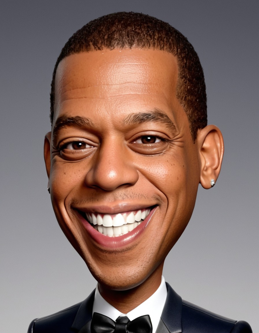 jay-z, caricature, celebrity, musician, cartoon, big head, smile