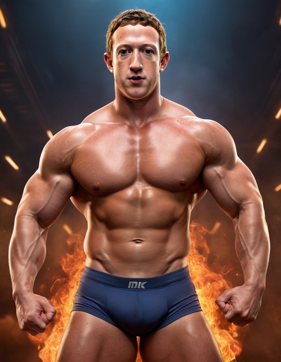 mark zuckerberg, bodybuilding, muscle, flexing