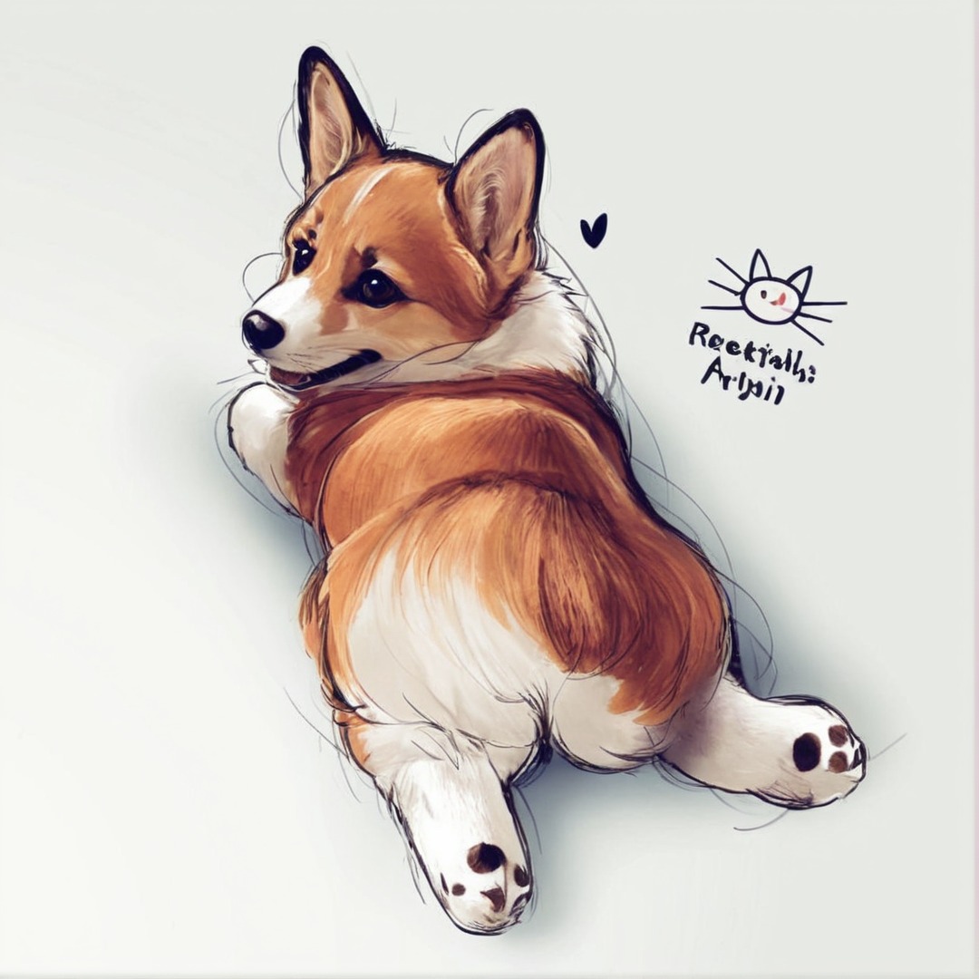 corgi, digitalart, digitalartist, digitalartwork, digitaldrawing, digitalillustration, digitalpainting, dog, illustration, puppy, sketch, illustrationdigital, illustrationdrawing