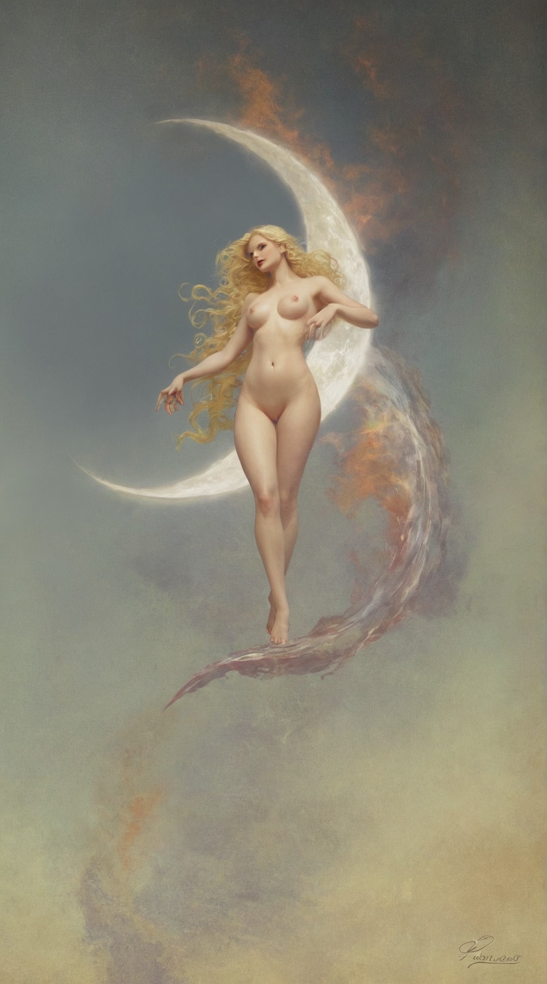 oil on canvas, art, painting, art history, luis ricardo falero, spanish art, sothebys, fantasy, 1880s, allegory, venus, mythology