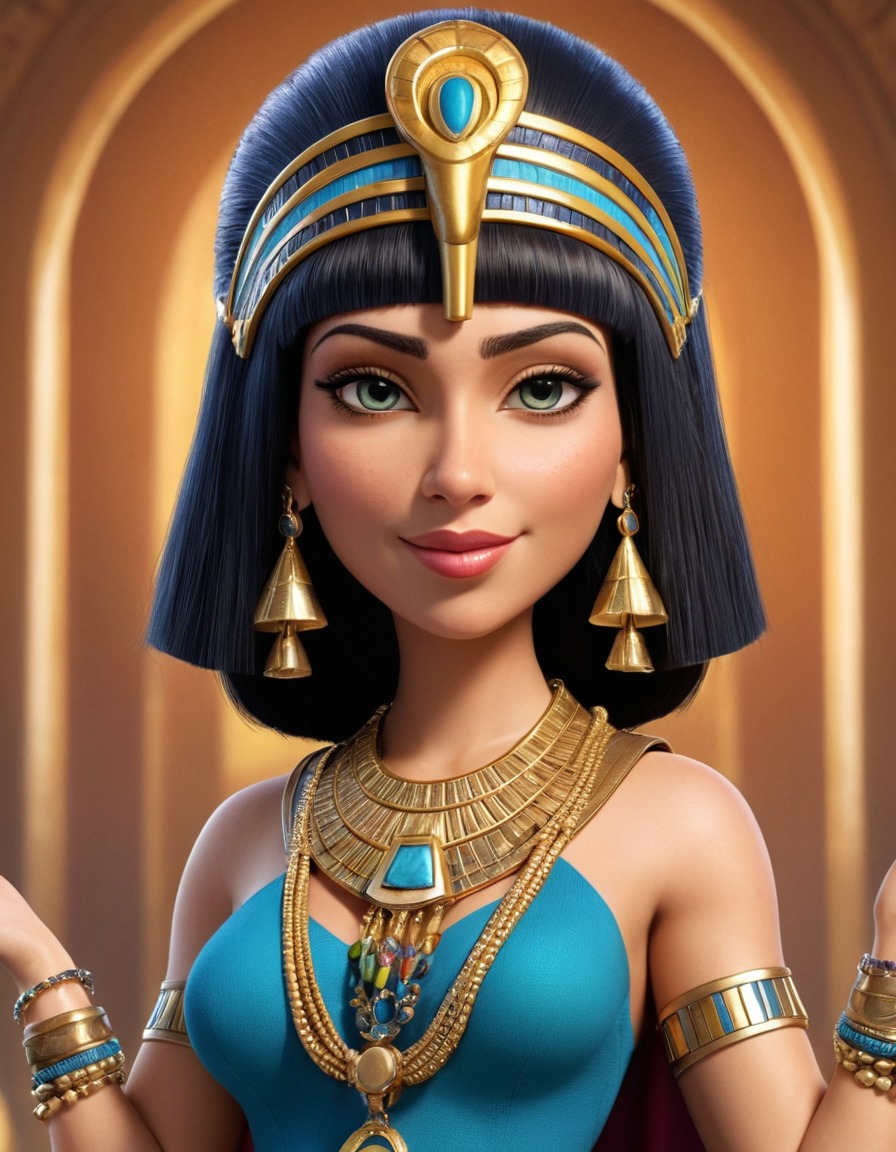 cleopatra, caricature, modern fashion, humor, funny