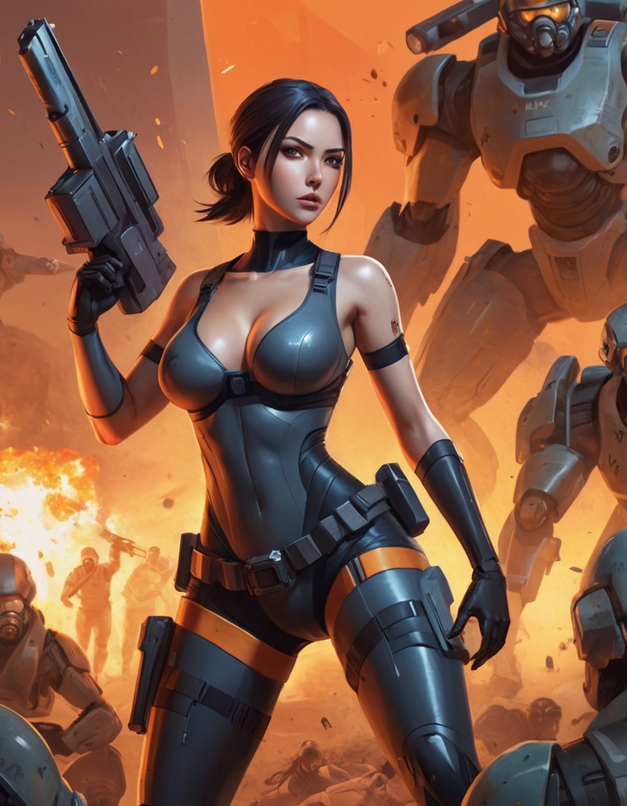 alyx vance, half-life, combine soldiers, video game, action, combat, anime, games