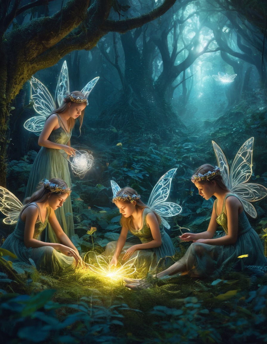 fantasy, fairies, magic, weaving, light, fantastic