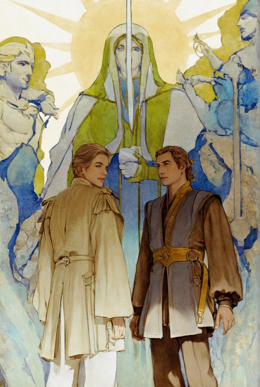 star wars, star wars prequels, star wars fanart, anakin skywalker, obiwan kenobi, illustration