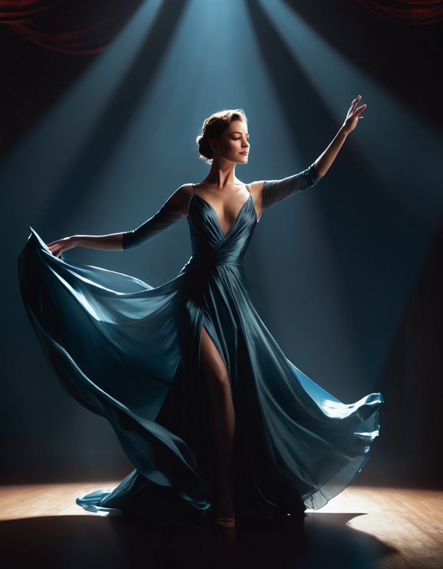 glamour, elegance, dance, performance, spotlight, woman