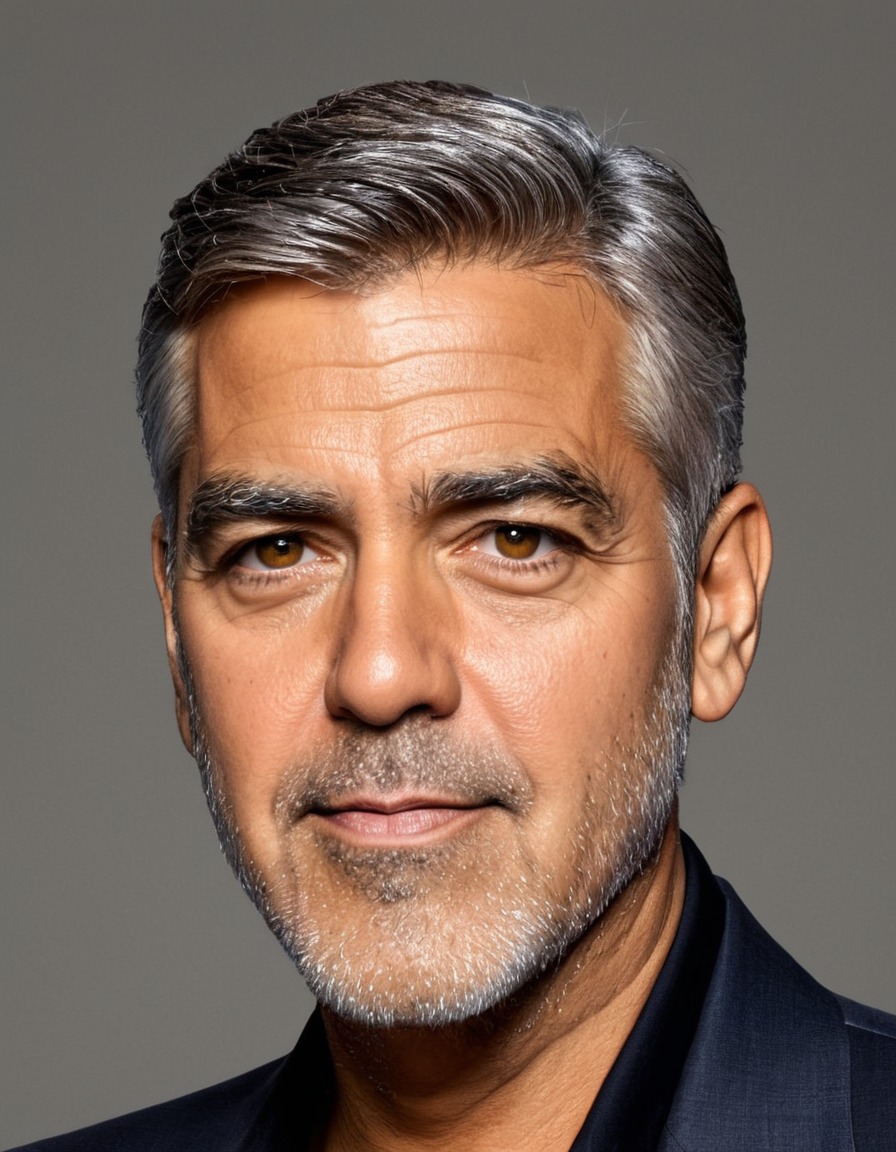 george clooney, painting, humor, celebrity, art, parody