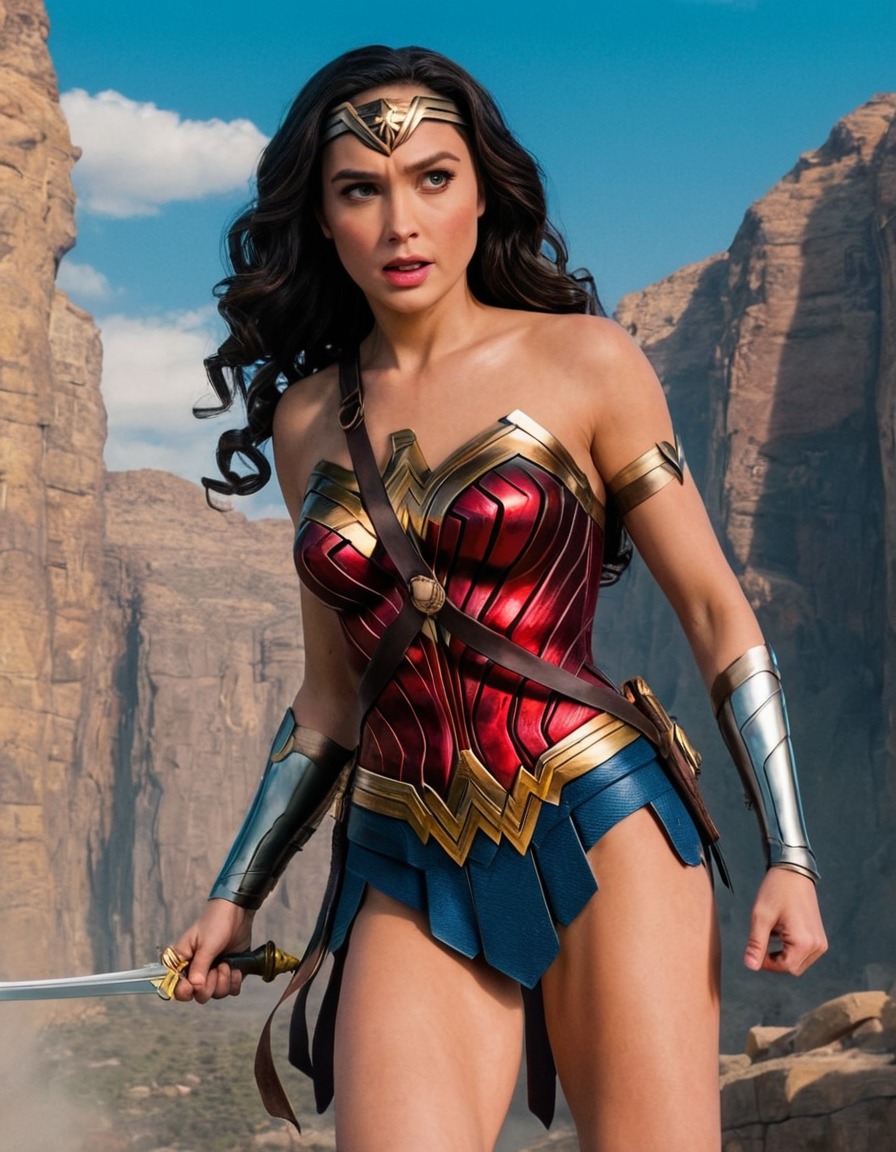 wonder woman (character), dc comics, superhero, action movie, gal gadot, diana prince, painted scene