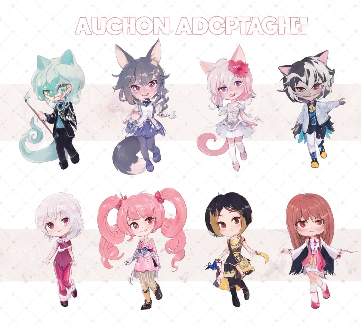 adopt, adoptable, artists, auction, characterdesign, fantasy, fantasycharacter, humanoid, originaldesign, outfitdesign, pink, adoptablesopen, chibibatch, chibis, chibicutekawaii