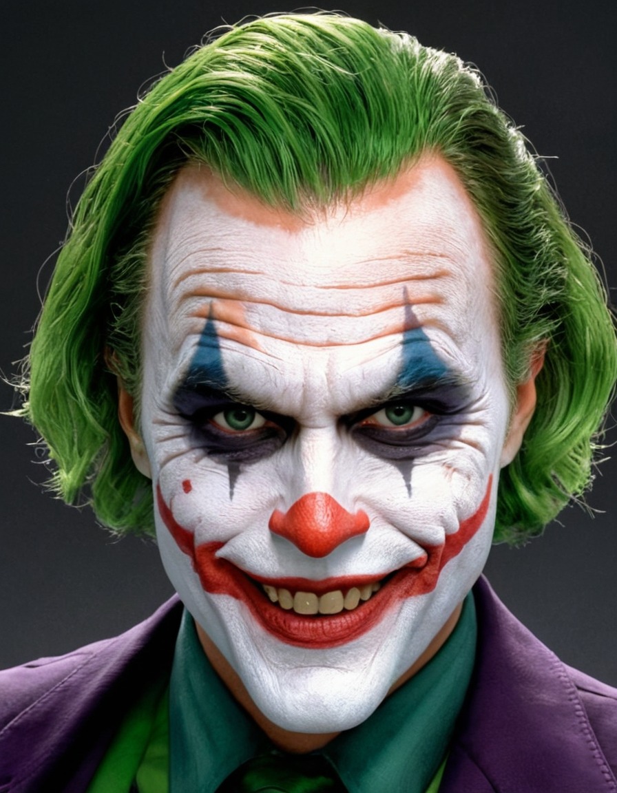 the dark knight, joker, portrait, green hair, twisted smile, movies