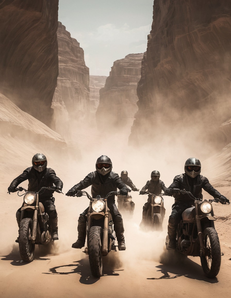 rebel, motorcycle, dusty canyon, adventure, uncertainty, mad max