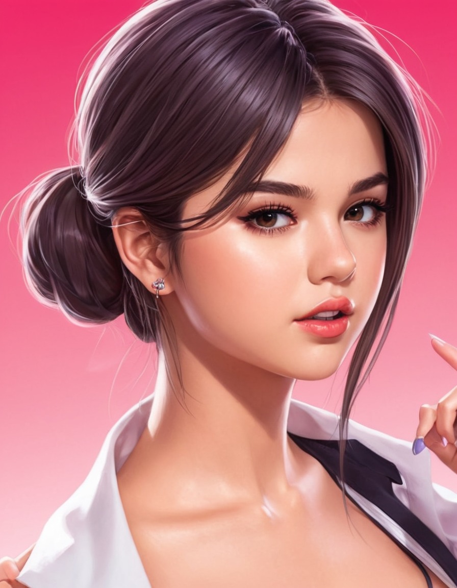 selena gomez, celebrity, anime, character design, pop culture, fan art