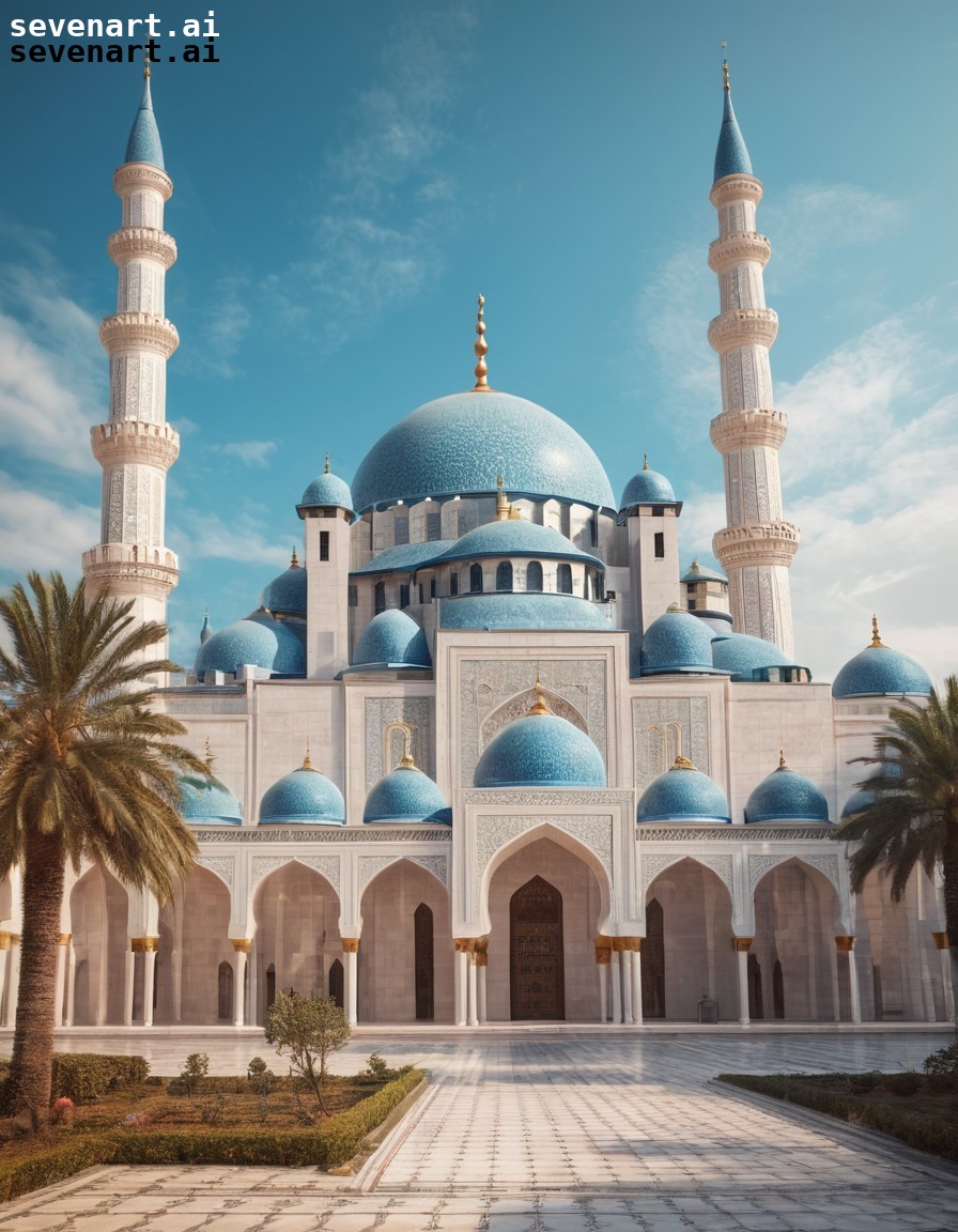 architecture, mosque, islamic, minarets, mosaic