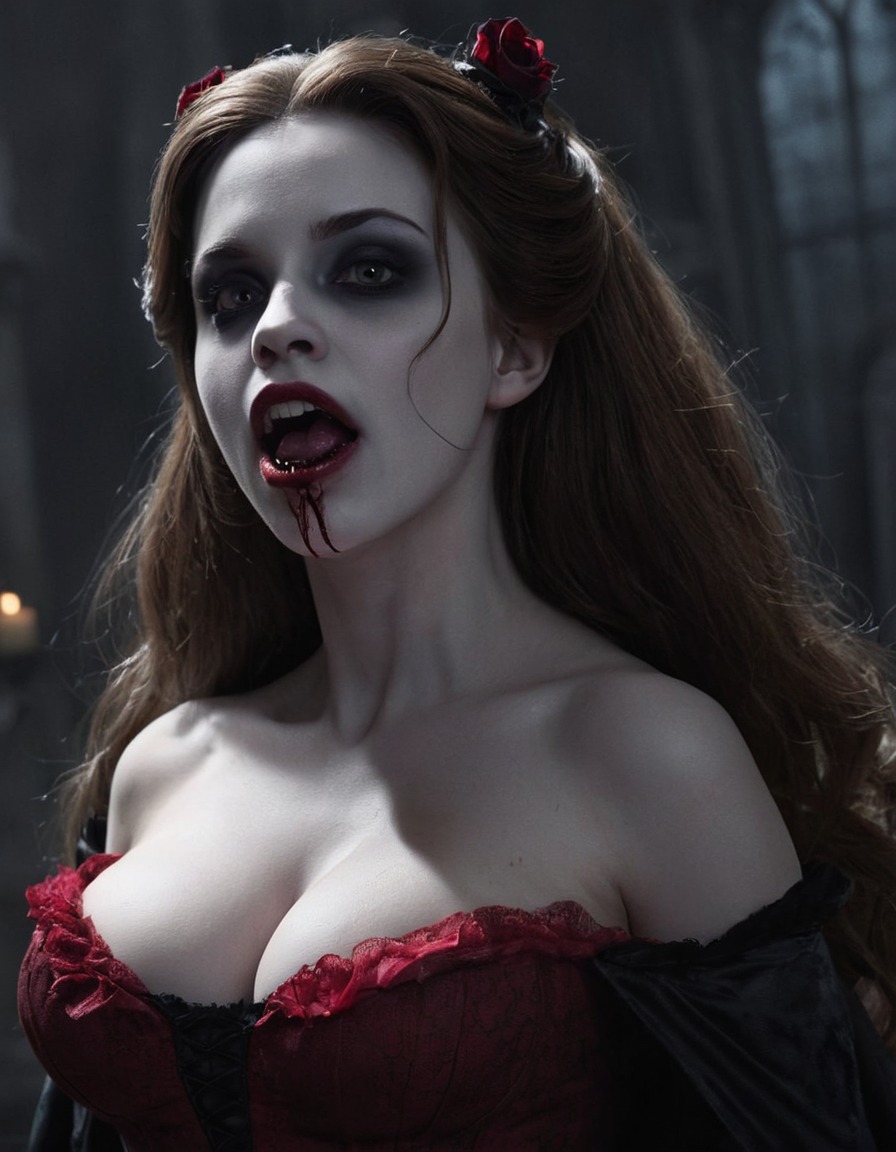 vampire, belle, beauty and the beast, fantasy, character transformation, dark fantasy