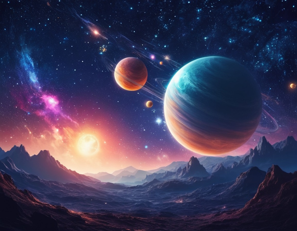 space, planets, stars, mesmerizing, artwork